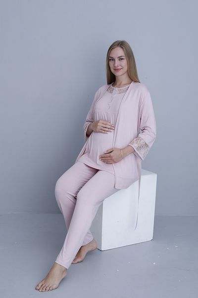 Miss Dünya Lissa Lace Detailed Pajama Set Suitable for Pregnant and Postpartum Women