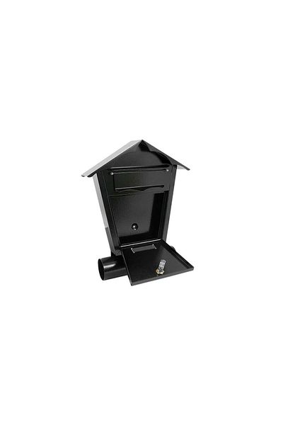 damech Mailbox, with newspaper compartment, black, B6 format, 29.5&#215;7.5&#215;37.5 cm,
