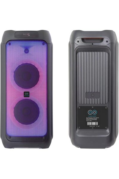 Engage Party Speaker (EPS1022), Black - 80W Bluetooth Speaker with Built-In Disco Lights, MIC/Guitar