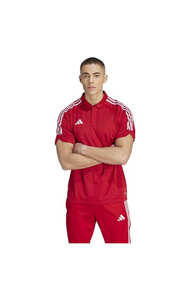 adidas Tiro 23 League Men's Red Polo Neck Polo T-Shirt
