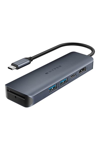 3DHyperStudio Hyper HyperDrive EcoSmart Gen.2 Universal USB-C 6-in-1 Hub w 100 W PD Power Pass-thru