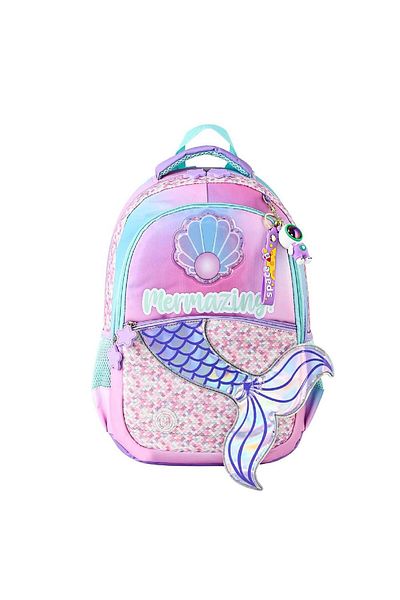 MUGGLE 3 Compartment Mermazing School Backpack Lilac-Pink (Mu-5743)