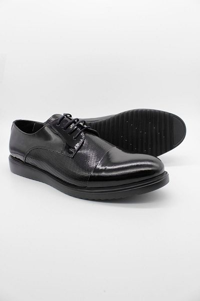 İmza Pantofi din piele naturală neagră, cu șireturi, din piele lacuită 1033250185