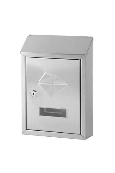 Strend Pro Mailbox, holes in the back, stainless steel, 21.5x7x30.5 cm