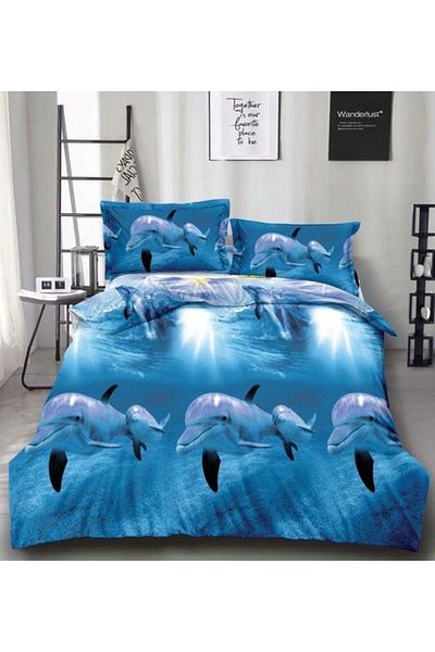 CHIRASO CHIRASO 3D Bedding Set, 4 pieces, ELASTIC Sheet 180x200+25cm, Duvet Cover 200x230cm, 2 Pillowcases