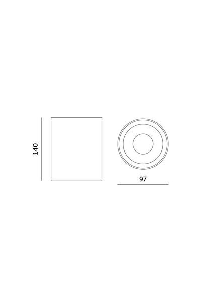 Kobi KIVI ceiling lamp, GU10, Black, IP20