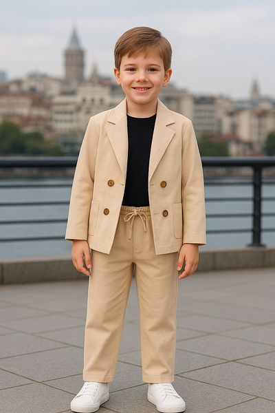 tinytrends Boy's Double Breasted 3-Piece Suit
