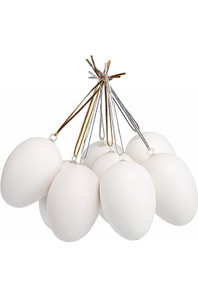 Naler Set of 120 Easter egg hangers, gold/silver, plastic, 7.5 cm