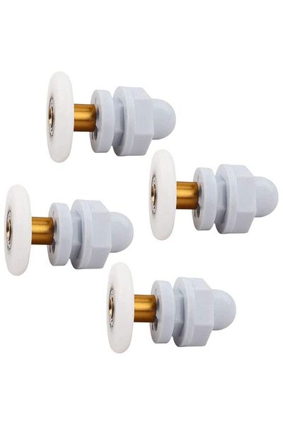 OEM Set 4 role pentru cabină de duș, Plastic/Cupru, 42 x 23 mm, Alb/Auriu