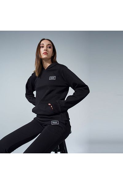 ZAAS Loungewear Hoodie Set – Black Eco-Friendly Sustainable Sweatshirts