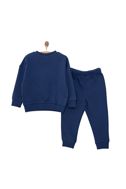 NİCKELODEON PAW Patrol - Erkek Bebek Eşofman Takımı Bisiklet Yaka Reçme Paça Uzun Kol Koyu Mavi