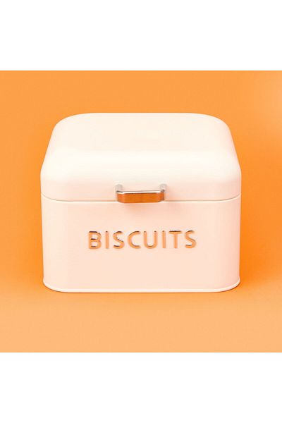 MATMEL Galvanized Biscuit Box - Cream - 3.5 Lt