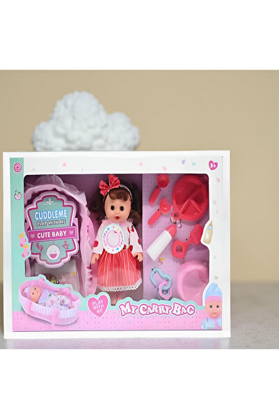 rexa مجموعة حقيبة حمل الدمية الصغيرة - دمية محمولة مع ملحقات للأطفال
