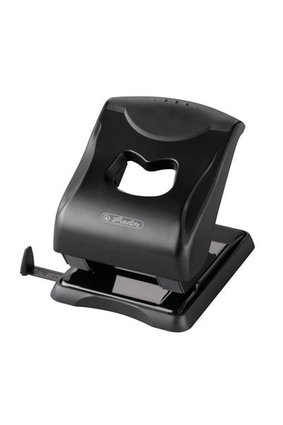 Herlitz Office Hole Punch, Material Metal & Plastic, Hole Diameter 4.0mm, Color Black