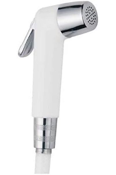 Siena Shattaf chrome and white ABS body complete set with PVC white hose and holder
