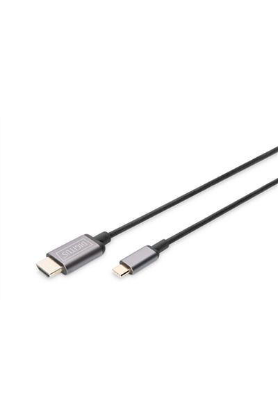 Digitus Cablu adaptor video | HDMI Tip-A cu 19 pini | Masculă | USB-C cu 24 pini | Masculă | Negru