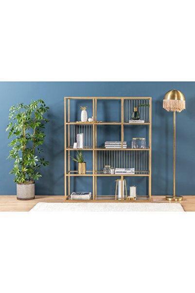 Vivense LOLA SMALL METAL KİTAPLIK, PİRİNÇ