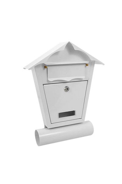 damech Mailbox, with space for newspaper, white, B6 format, 29.5&#215;7.5&#215;37.5 cm,