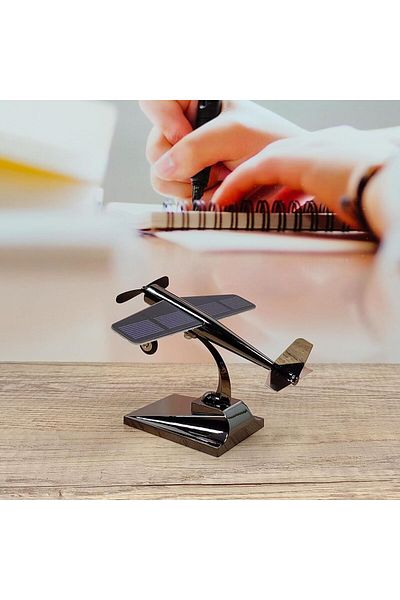 COOYA Solar Panel Power Windmill Propeller, Science Teaching Educational Desk Windmill Model(Black)