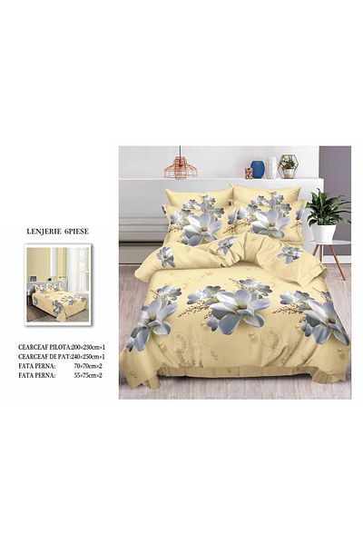 CHIRASO CHIRASO 3D Bedding Set, 6 pieces, Classic Sheet 240x250cm, Duvet Cover 200x230cm, 4 Pillowcases