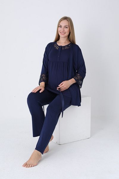 Miss Dünya Lissa Lace Detailed Pajama Set Suitable for Pregnant and Postpartum Women