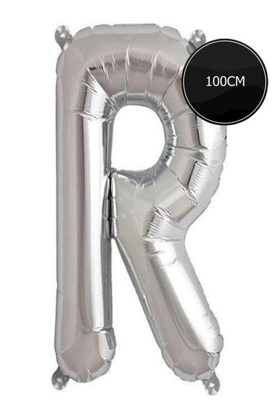 Bp Bizden Pastacılık 100cm Letter R Foil Balloon Silver