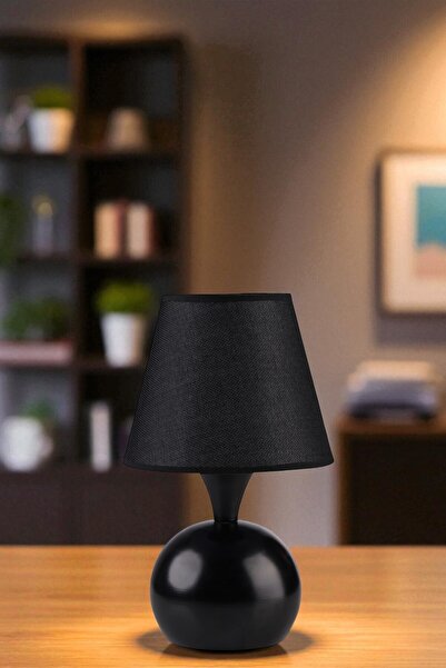 Lumexx Oliver Black Wick Table Lamp with Black Lampshade