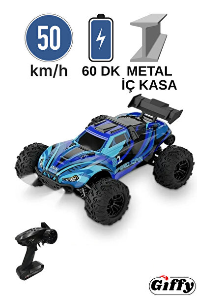 giffy Uzaktan Kumandalı 50 Km/Hız Yapan RC Araba, SUV 4X4 Full İç Metal Kasa Şarjlı Fonksiyonlu Dev Araba