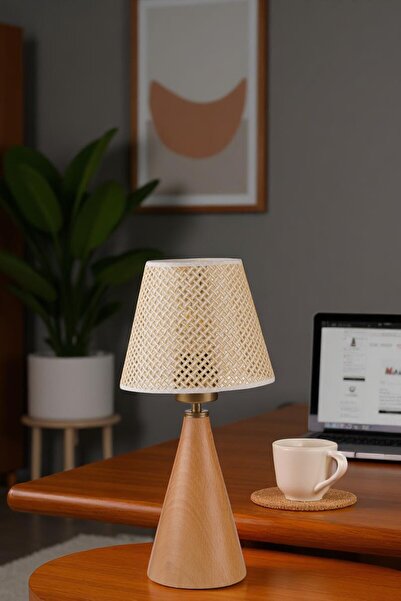 Lumexx Juno Naturel Petek Table Lamp with Shade