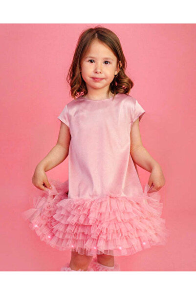 fustite cu luminite Rochița cu Luminițe Roz de Printesa, de Vara - 10-12 ani (140-152 cm)