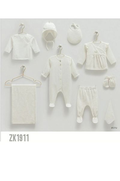 Caramell Romantic Heart Cotton Tiny Lace 10-Piece Hospital Discharge Bodysuit Set Aly