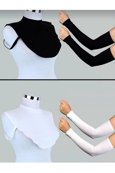 ALDAİR Black White Neck Collar Black White Oversleeve