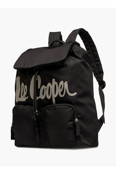 Lee Cooper Lee Cooper Logo Print Backpack with Adjustable Straps and Drawstring Closure - 15x30x43 cm