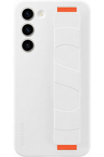 Samsung Galaxy S23 Plus; Husă din silicon cu curea; Albă
