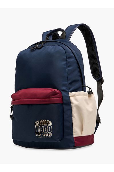Lee Cooper Printed Backpack with Adjustable Shoulder Straps and Zip Closure - 13x30x41 cm