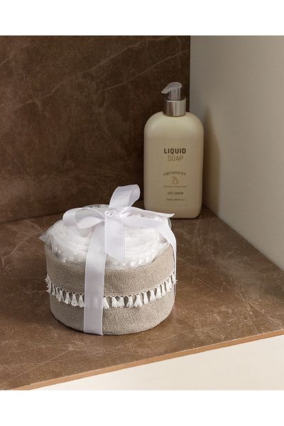 Madame Coco Mavrice Basket Towel Set - White