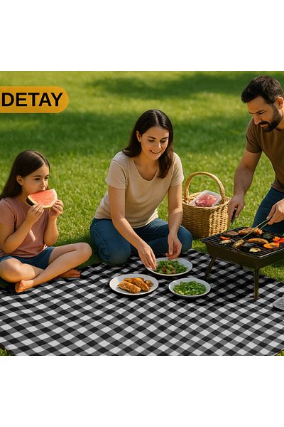 BEYLİNİ Picnic Mat Table Floor Breakfast Table Practical Portable Foldable Picnic Mat 150X150 cm