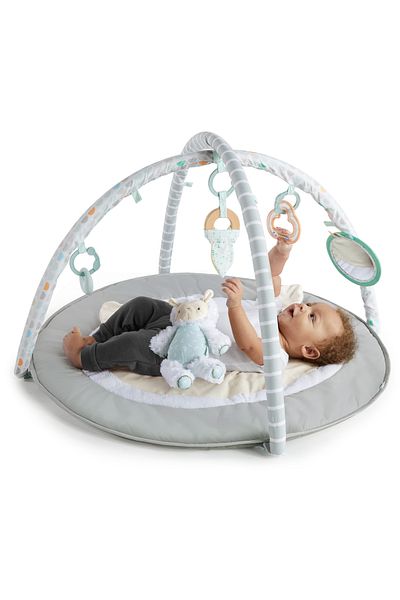 Ingenuity Sheppy’s Spot Plush Baby Gym with Removable Toys & Pillow | Ages 0+