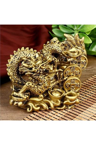 BLA BLA FOAM Golden Dragon on Chinese Coins and Ingots 11X14 CM