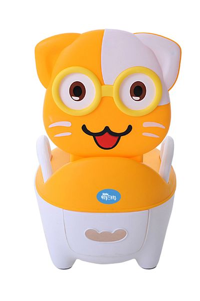 Little Mom Little Mom Smiling Cat Yellow children's potty, with PVC ring, with waste collection compartment
