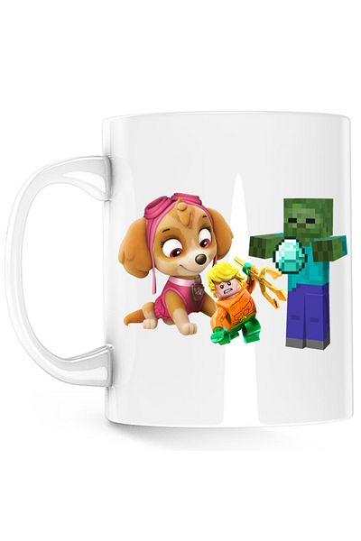 OEM Cana Aquaman Skye Paw Patrol Zombie Minecraft, alba, 330 ml