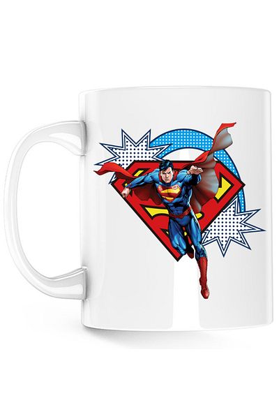 OEM Cana Superman Logo Retro Comics Illustration Cosplay, alba, 330 ml