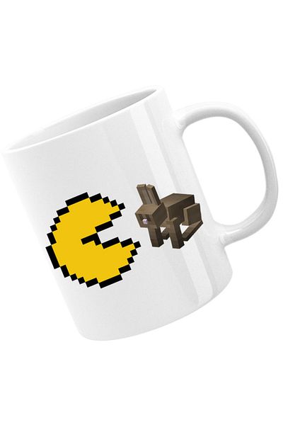 OEM Cana Pac Man Minecraft Rabbit Pixel Game Simple Japan, alba, 330 ml