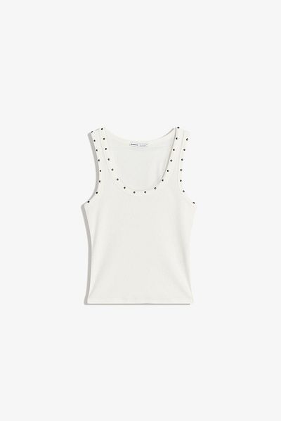 Bershka Sleeveless T-shirt with studs
