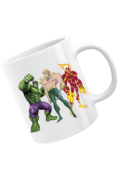 OEM Cana Aquaman Cartoon Ben10 Fire Monster Hulk Green, alba, 330 ml