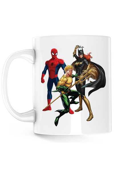OEM Cana Aquaman Batwoman Spiderman Superhero Trident, alba, 330 ml