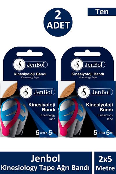 Jenbol Kinesiology Tape Pain Tape 5 cm X 5 m - Skin Color 2 Pieces