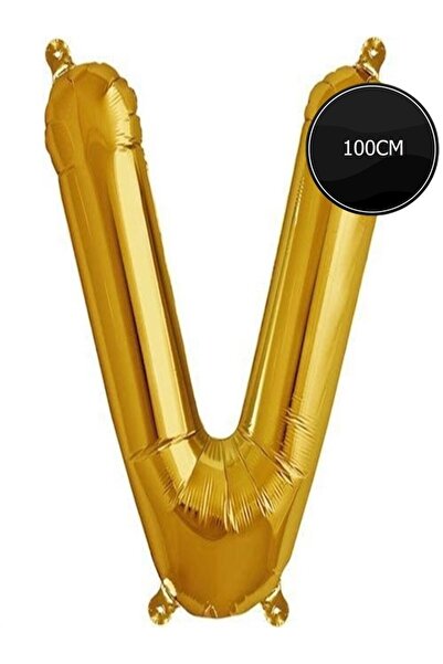 Bp Bizden Pastacılık 100cm Letter V Foil Balloon Gold
