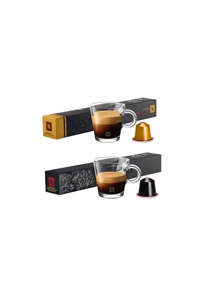 Nespresso Decaf Capsule Coffee - Volluto Decaffeinato & Ristretto Decaffeinato Set of 2