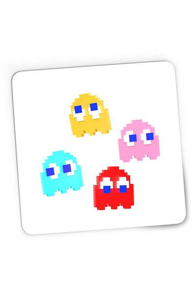 OEM Mousepad Gaming Pac Man Little Ghost Blinky Pinky Achievment Goal, 21x19 см